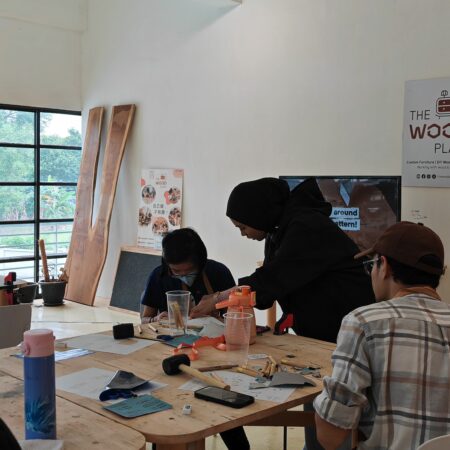 Bunga Raya Pocket Mirror - Wood Carving Class Malaysia - The Wood Place Fifi 3