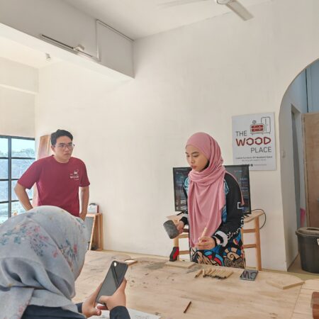 Bunga Raya Pocket Mirror - Wood Carving Class Malaysia - The Wood Place Fifi