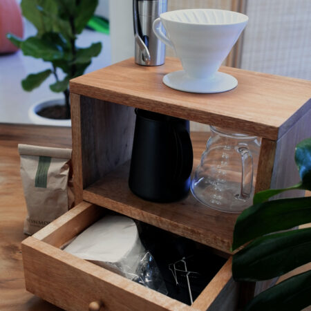 Rustic Coffee Rack made from white meranti